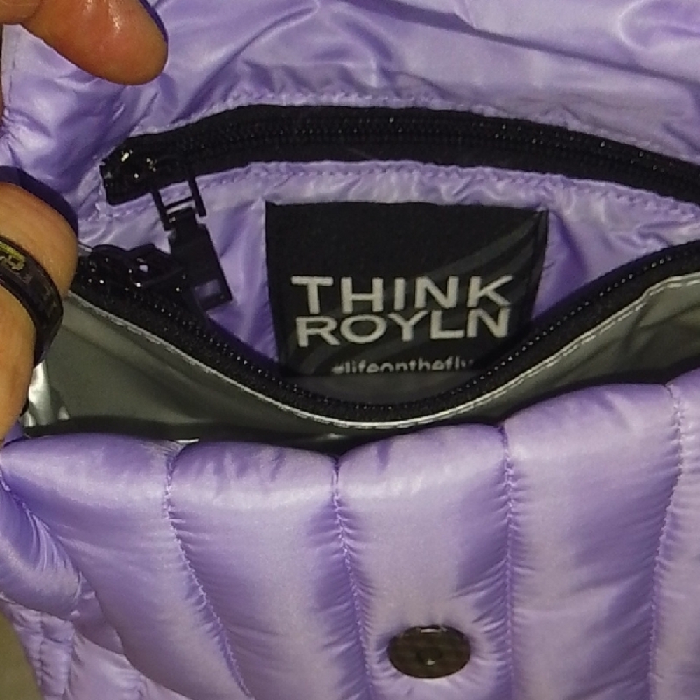 THINK ROYLN Purple and Black Quilted Shoulder Bag - Picture 8 of 9